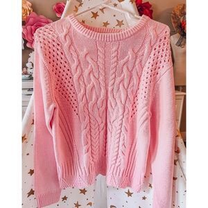 Nwt OST Rose Pink Knit Sweater